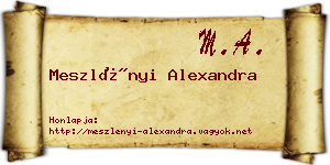 Meszlényi Alexandra névjegykártya