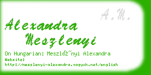 alexandra meszlenyi business card